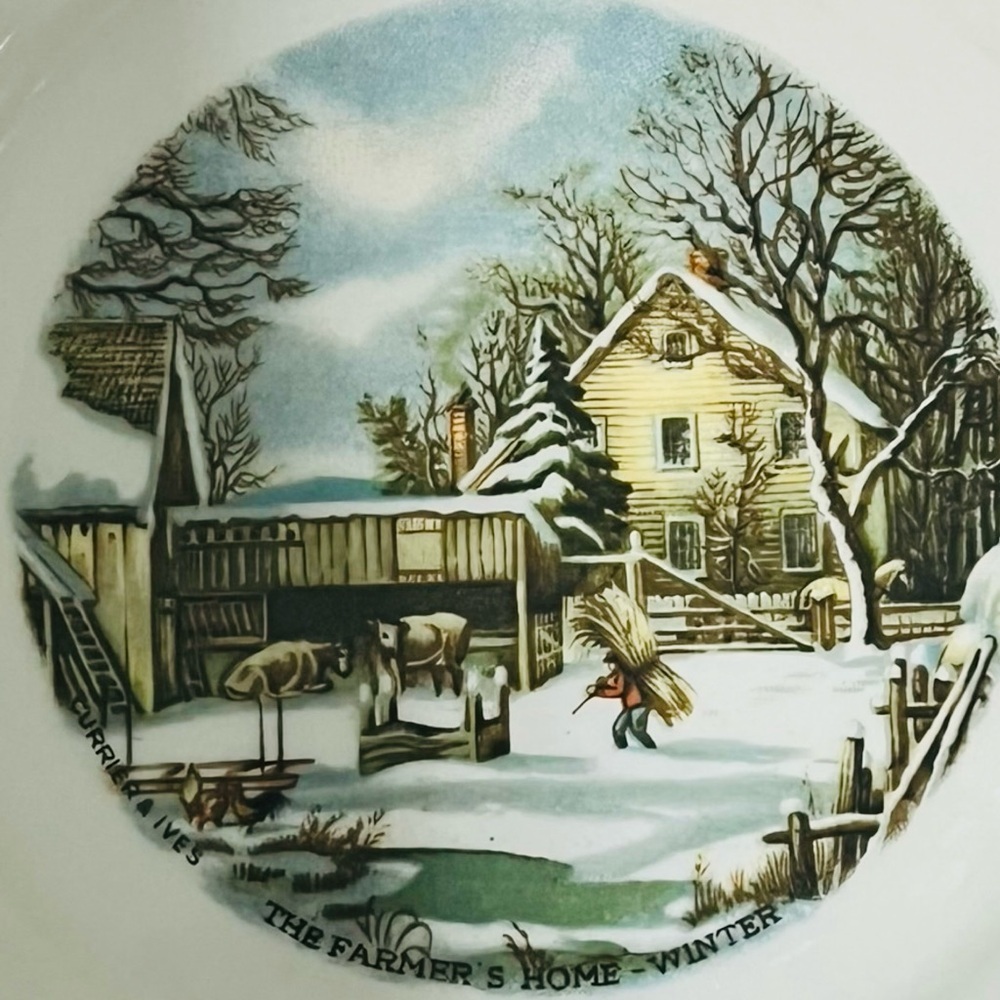 Harkerware Currier & Ives Dessert Set